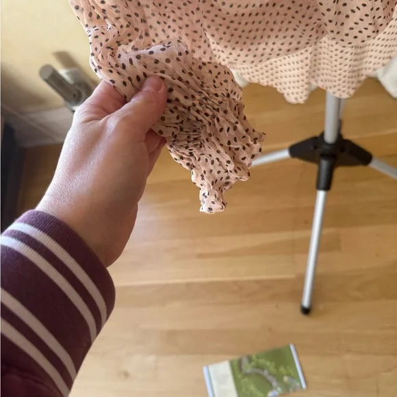 All Saints Pink Polka Dot Sheer Blouse - Picture 7 of 7